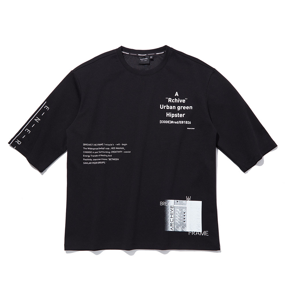 [23FW] 롱슬리브 아트웍 장식 티셔츠 블랙 ITX3TR02ABK